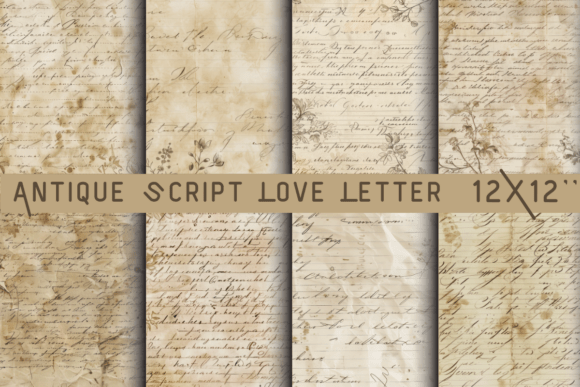 Antique Script Love Letter Paper for Timeless Design