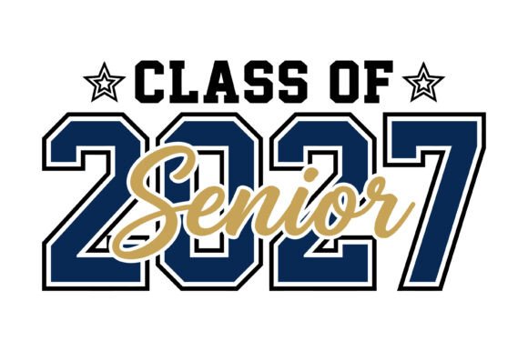 Class of 2027 Senior Navy Gold Script: A Designer's Asset