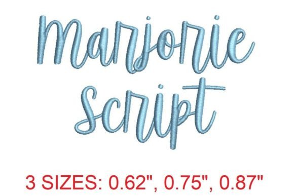 Marjorie Script Embroidery Font: Elegant Stitching