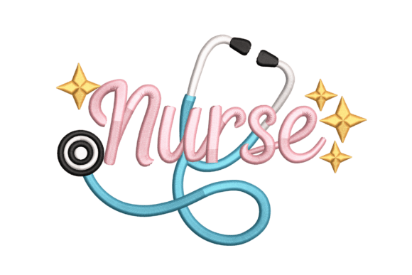 Nurse Script with Stethoscope: A Touch of Care in Every Letter