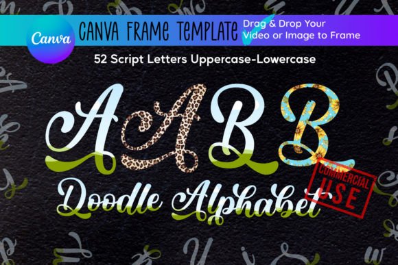 Script Letters Doodle Canva Frames: A Creative Asset for Modern Designers