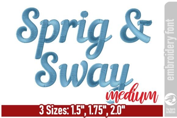 Sprig & Sway Script Embroidery Font - M: Fluid Elegance