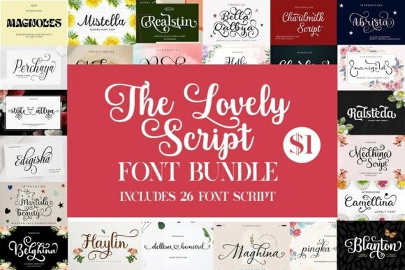 The Lovely Script Font Bundle: 26 Fonts for $1